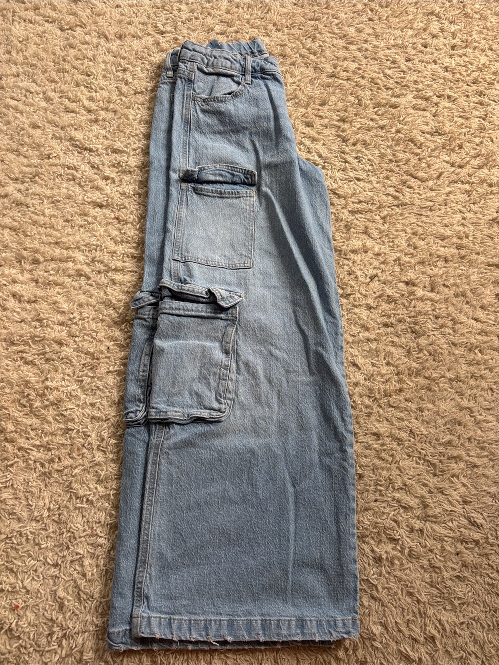 art class Light Blue Cargo Denim Pants for girls